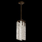 Textured Cast Glass 21-Inch Linear LED Pendant / Clear
