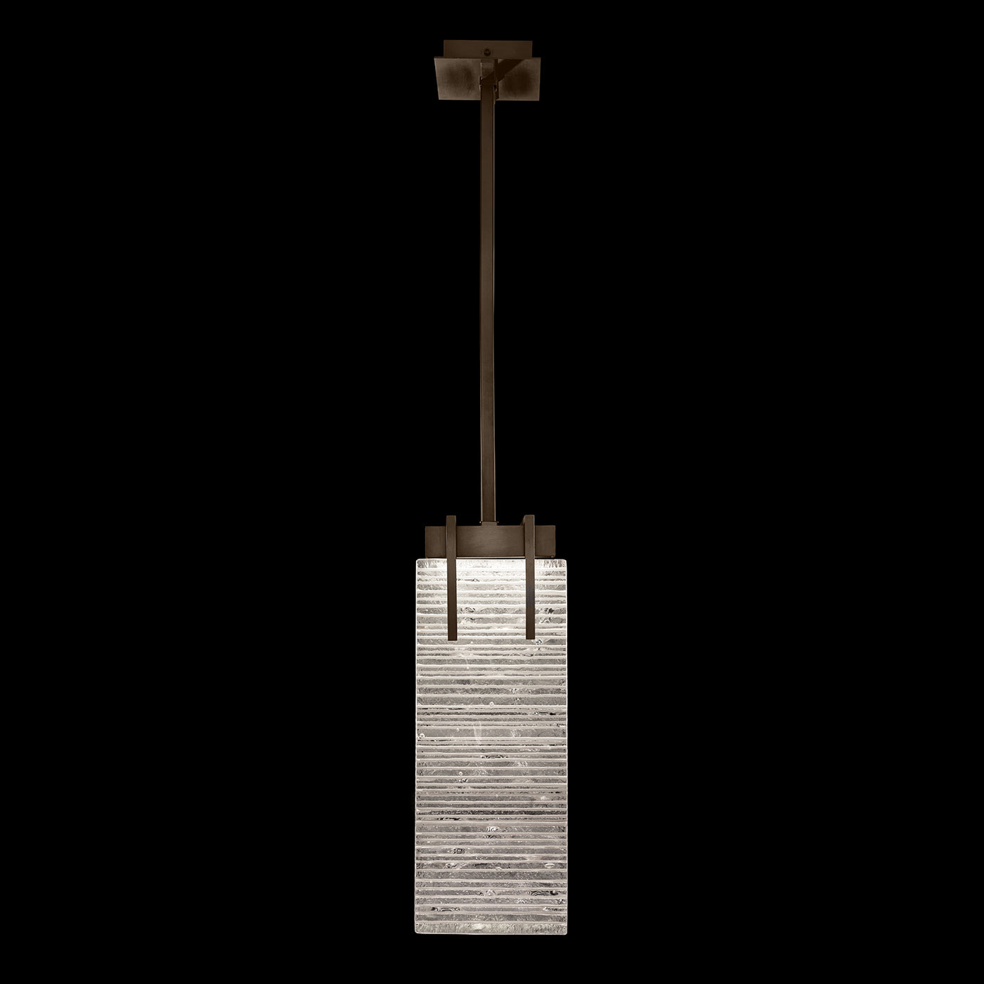 Textured Cast Glass 21-Inch Linear LED Pendant / Rake